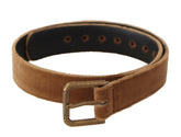 Dolce & Gabbana Brown Velvet Bronze Vintage Logo Metal Buckle Belt -   -  Dolce & Gabbana.